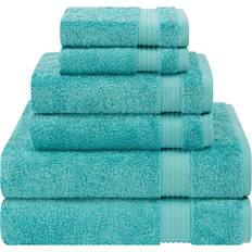 Linen Bath Towels American Soft Linen Bekos Premium 6-Piece Bath Towel Blue