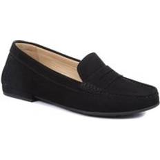 Black - Nubuck Loafers Jones Bootmaker Giana Slip On Loafers - Black Nubuck