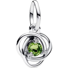 Pandora August Spring Eternity Circle Dangle Charm - Silver/Green/Transparent