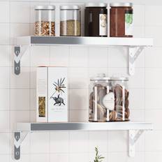 Rustfrit stål Reolsystem vidaXL Hyldebeslag 4 Stk 15 x 2.5 x 11.5 cm Reolsystem