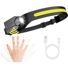 Lepro Head Torch Rechargeable, Super Bright Led Headlamp with 230 Wide Beam, Adjustable Spotlight, Motion Sensor, 5 Modes, Waterproof Lightweight