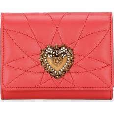 Wallets & Key Holders Dolce & Gabbana Devotion French Flap Wallet - Woman Wallets And Small Leather Goods Orange Leather Onesize