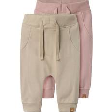 Lila Byxor Barnkläder Name It Sweatpants Noos NbnTakki 2-pack Pure Cashmere/Pa Sweatpants