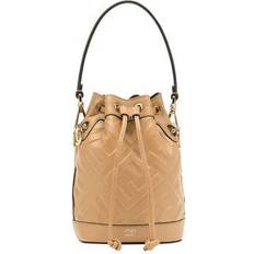 Fendi Mini Bøtteveske med FF-motiv Beige ONE Size