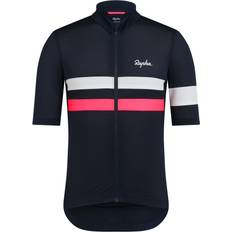 Rapha Brevet Lightweight Short Sleeve Jersey DARK NAVY/SILVER/HIGH-VIS PINK