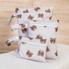 Shein pcs Cute Brown Bear And Floral Pattern Baby Diaper WetDry BagStorage Bag