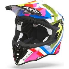 Pink Motorcykelhjelme Airoh Crosshjelm Strycker, View Gloss
