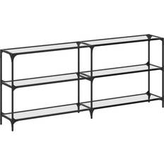 vidaXL 846034 Transparent/Black Console Table 30x194.5cm