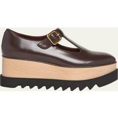 Stella McCartney Elyse T-Bar Platform Mary Janes - Coffee Brown