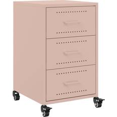 Casters Bedside Tables vidaXL 846729 Pink Bedside Table 39x36cm