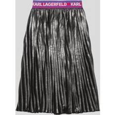 Solid Colours Skirts Karl Lagerfeld Jupe Plissée Métalisée Pour Filles Z30196 - Gris