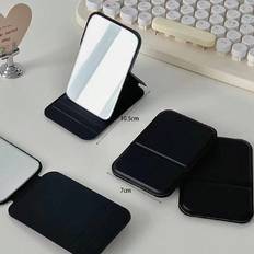 Green Makeup Mirrors Shein pc Portable HighDefinition Rectangular Makeup Mirror Folding Rounded Corner Pocket Cosmetic Mirror