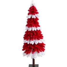 Nearly Natural 5ft. Pre-Lit Artificial Peppermint with 150 Christmas Tree