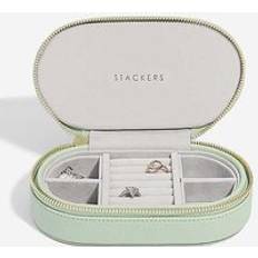 Green Jewellery Storage Stackers Oval Travel Jewellery Case