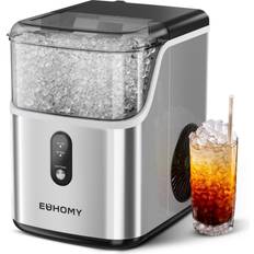 Ice Makers Euhomy Nugget Ice Makers Countertop, Pebble Ice Maker Machine with 34lbs/24H Soft Ice, Self-Cleaning Sonic Ice Maker with Ice Scoop&Basket, Pellet Ice Maker for Home/Kitchen/OfficeStainless Steels