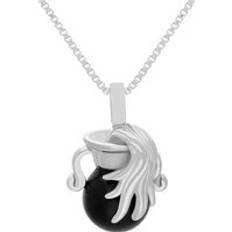 Oro Blanco Amuletos y Colgantes C. W. Sellors 18ct White Gold Whitby Jet Zodiac Aquarius 8mm Bead Pendant White Gold