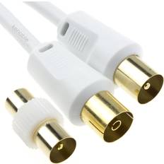 Cables Kenable RF Male Extension Lead Freeview & Male Coupler White 3m