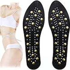 Weyot Massagesulor Magnetisk innersula Zonterapi Innersulor Hälsa Magnetiska stenskoinlägg Trötthetslindrande Akupressur Fotvård Komfortkuddar för män kvinnor,Black
