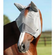 Capuchas para caballos Máscara antimoscas para caballos Premier Equine Buster Standard Plus Argenté