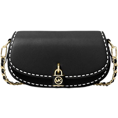 Michael Kors Mila Small Hand Stitched Leather Shoulder Bag - Black