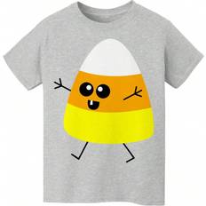 Tops Shein Nearly There Cute Candy Corn Halloween Kids Tween Unisex Graphic Cotton ShortSleeve TShirt