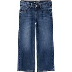 Ekologisk bomull - Jeans Byxor Name It Dark Blue Denim Rose Wide Jeans Noos