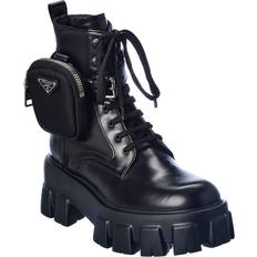 Prada Lace Boots Prada Prada Monolith Nylon & Leather Boot