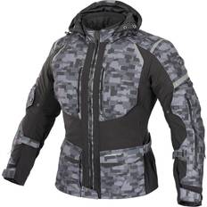 Suitable for Motocross Motorcycle Jackets Büse Bristol Camo, Textiljacke Damen Schwarz/Grau/Hellgrau