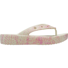 Crocs Classic Platform Snake Print Flip - Bone