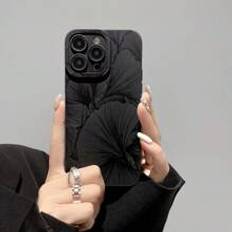 Huawei P30 Pro Mobilskal Shein Cube Fine Hole Rak Edge Line Leaf Painting AntiFall telefonfodral kompatibel med IPhone Pro Max XR XS och Xiaomi Redmi Note Lite Samsung Galax