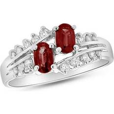 Louis Creations Sold by: UnbeatableSale Local, Louis Creations RL2108RD-8.5 0.80 CTW Diamond & Ruby Fashion Ring 14K White Gold