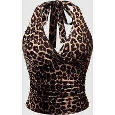 Leopard - Women Tops Shein YK Leopard Print Halter Neck Top For Women