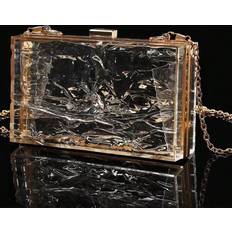 Transparent Clutches Shein pc Womens European And American Classic Fashion Acrylic Cracked Glacier Pattern Clutch Bag For Evening Party Birthday Women HighEnd Transparent Cross