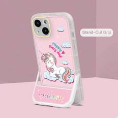 Pink pc case Shein Pink pc Cartoon Unicorn Printed Phone Case With Stand Function Compatible With Apple And Samsung Series