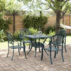 Green Patio Dining Sets vidaXL 5-tlg Garten-Essgruppe Grün Aluminiumguss Essgruppe