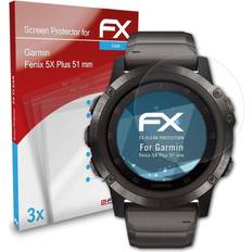 atFoliX 3x screen protector for garmin fenix 5x plus 51 mm clear