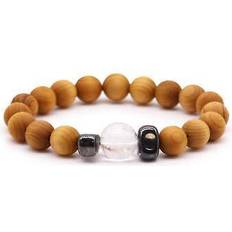 Transparent - Women Bracelets AW Cedarwood crown chakra bangle with clear quartz