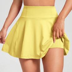 Yellow Skirts Shein Womens Casual Yellow Knit Skirt With Pockets