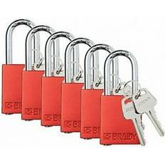 Security Brady Safety Lockout Padlock Set SDAL-RED-38ST-KA6