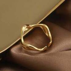 Shein st bred vgig manschettring fr kvinnor Silver Minimalistisk Vanlig ring Fina smycken Present fr flickor Festdekor