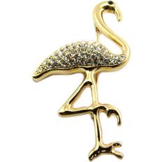 Rose Gold Brooches Les Trésors de Lily [P6846] Designer Brooch 'Flamingo Rose' white gold pink gold pink 70x40 mm