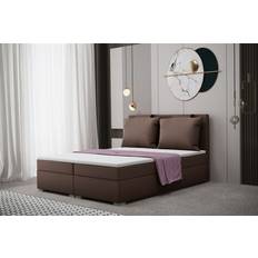 210cm Letti Continentali Boxspringbett Schlafzimmerbett Matro 120x220 cm in Stoff Soro Braun Letto Continentale