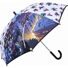 Umbrellas Marvel Disney Spiderman & Venom Sunset Skyline Kids Umbrella, Auto Open Dome Umbrella for Kids, Boys/Girls Graphic Superhero Toddler Umbrella, Red