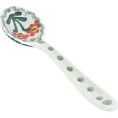 Blue Dessert Spoons Blue Rose Pottery Polish 592 Ceramika Sugar Peach Dessert Spoon