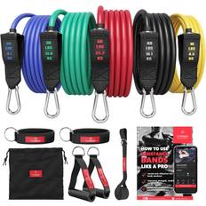 Resistance Bands Set with Handles, Door Anchor, Ankle Straps Exercise Ebook, 5 Long Latex Tubes Premium Heavy Duty Expander Cords, Full Body Butt