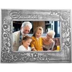 Photo Frames on sale Happy Homewares Galvanised Brushed Silver Grandkids Sentiment Picture with Floral Photo Frame