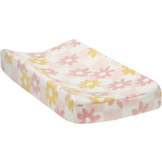 Machine Washable Accessories Lambs & Ivy Daisy Dreams Pink/White Checkered Soft Luxury Changing Pad Cover Pink ONE SIZE