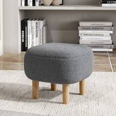 Cheap Foot Stools LivingAndHome Grey Pouffe Foot Stool