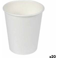 Globos Algon Set de Vasos Cartón Desechables Blanco 20 Unidades (100 Piezas)