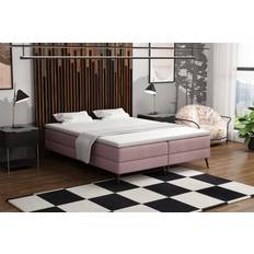 160cm Pacchetti Letto Boxspringbett Schlafzimmerbett 160 x 200 cm - Stoff Soro Rosa